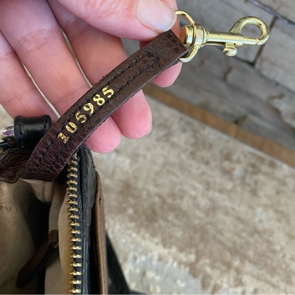 Brahmin Manhattan Croc Embossed Leather Crossbody Purse Handbag Small Brown - Picture 10 of 16